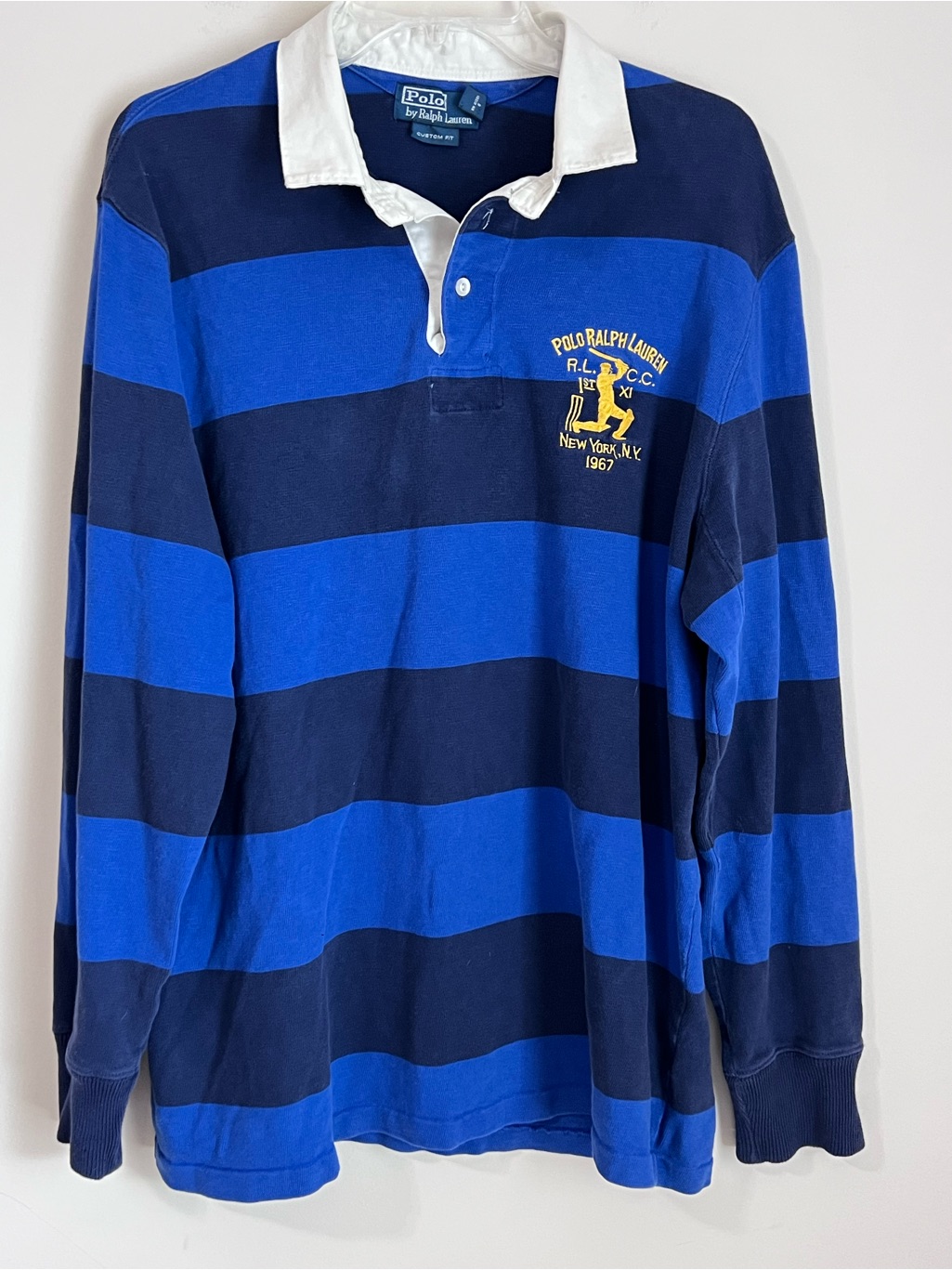 Vintage Polo By Ralph Lauren Rugby Striped Shirt Cricket Cup 1967 Nyc Rare Mens